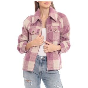 Avec Les Filles Anthropologie Plaid Jacket with Zipper S EUC